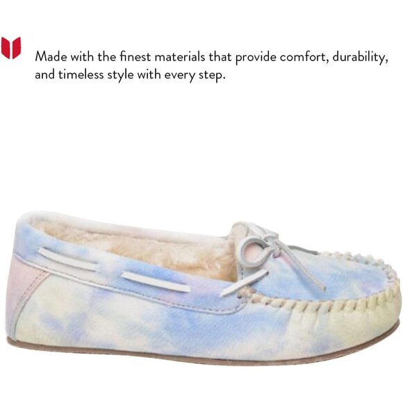 Women's Tie Dye Carrie Faux Fur Leather Fabric Slippers Multi Color Boot Shoes - Picture 2 of 4